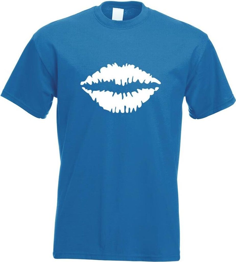 Kiwistar - T-Shirt - royal - Kussmund Motiv2 Motiv Bedruckt Funshirt Design Print - mit Motiv Bedruckt - Funshirt Design - Sport - Freizeit - Herre...