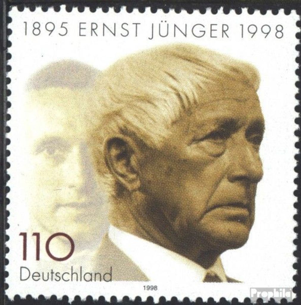Briefmarken BRD (BR.Deutschland) 1998 Mi 1984 (kompl.Ausg.) FDC Tod von Ernst Jünger