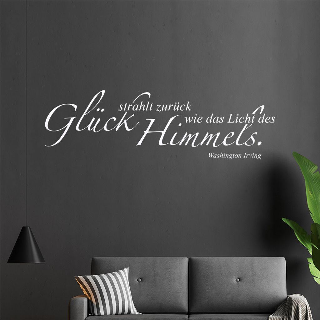 Glück strahlt zurück ... Wandtattoo in 6 Größen - Wandaufkleber Wall Sticker - Dekoration, Küche, Wohnzimmer, Schlafzimmer, Badezimmer