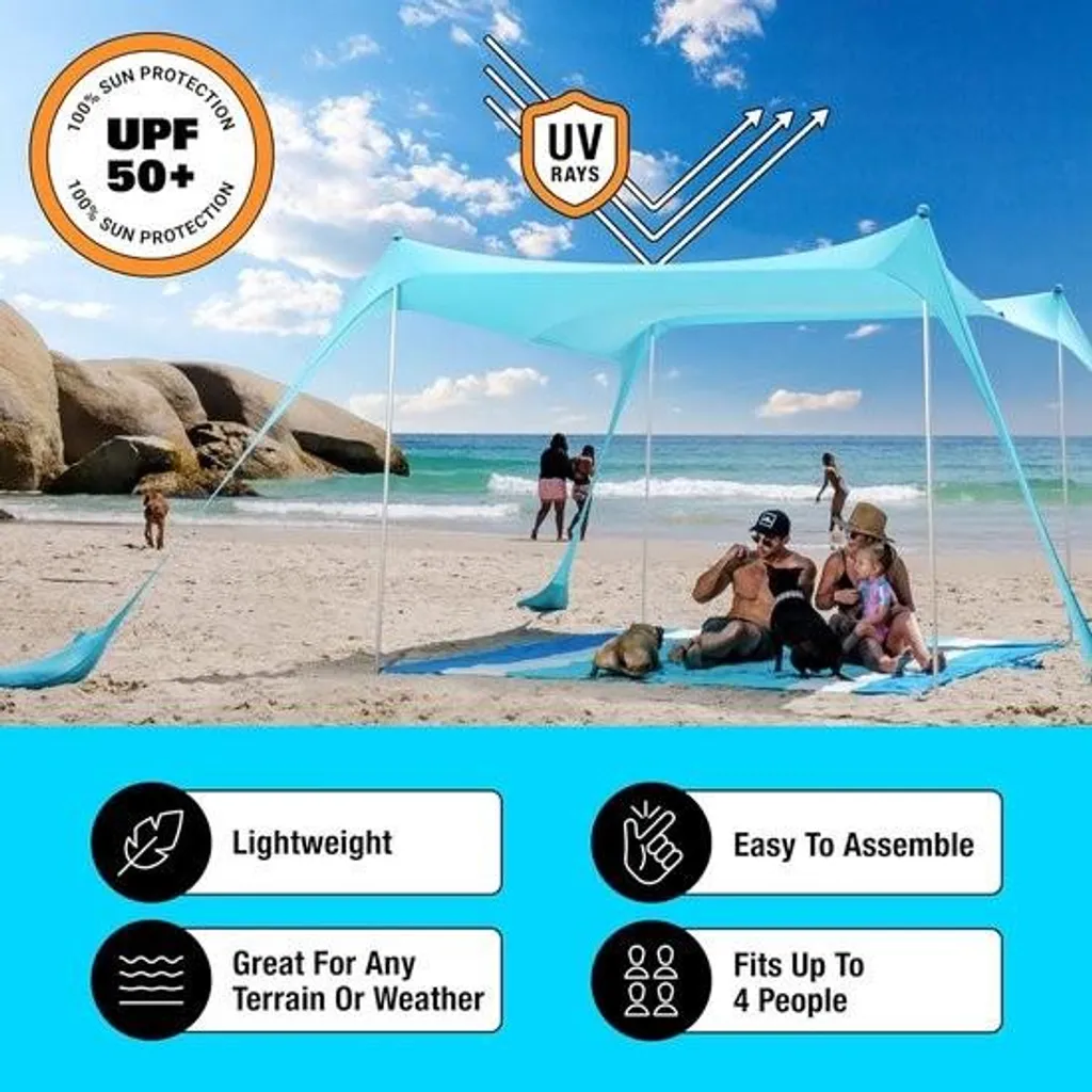 Voile pare-soleil extérieur anti-UV avec mâts de support et ancrages