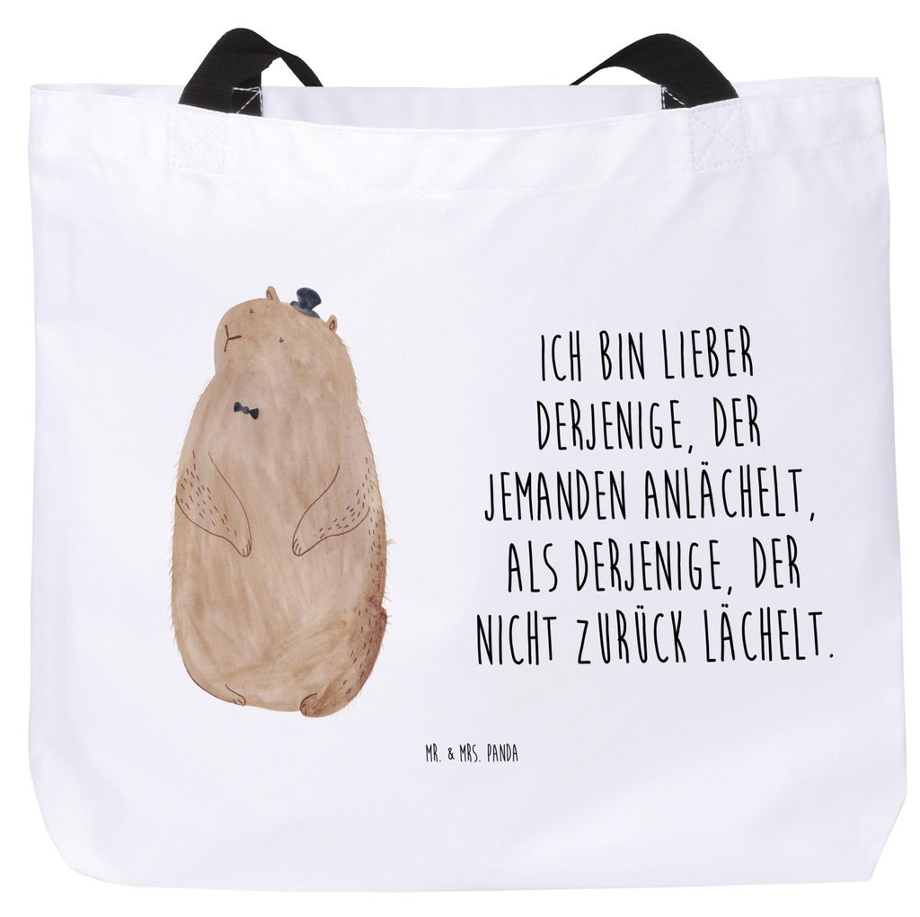 Mr. & Mrs. Panda Reisetasche Murmeltier - Weiß - Geschenk, Freundlichkeit, Tiermotive, Anstand, Tote Bag, Laptoptasche, Einkaufstasche, Knigge, Sc...