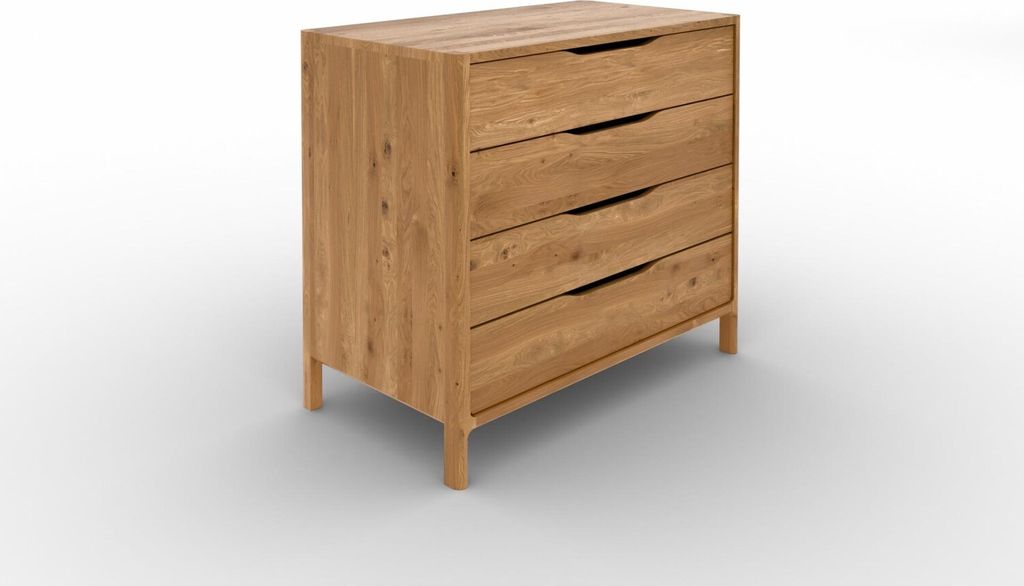 Kommode Swig aus Wildeiche massiv geölt 95x50 cm mit 4 Schubladen