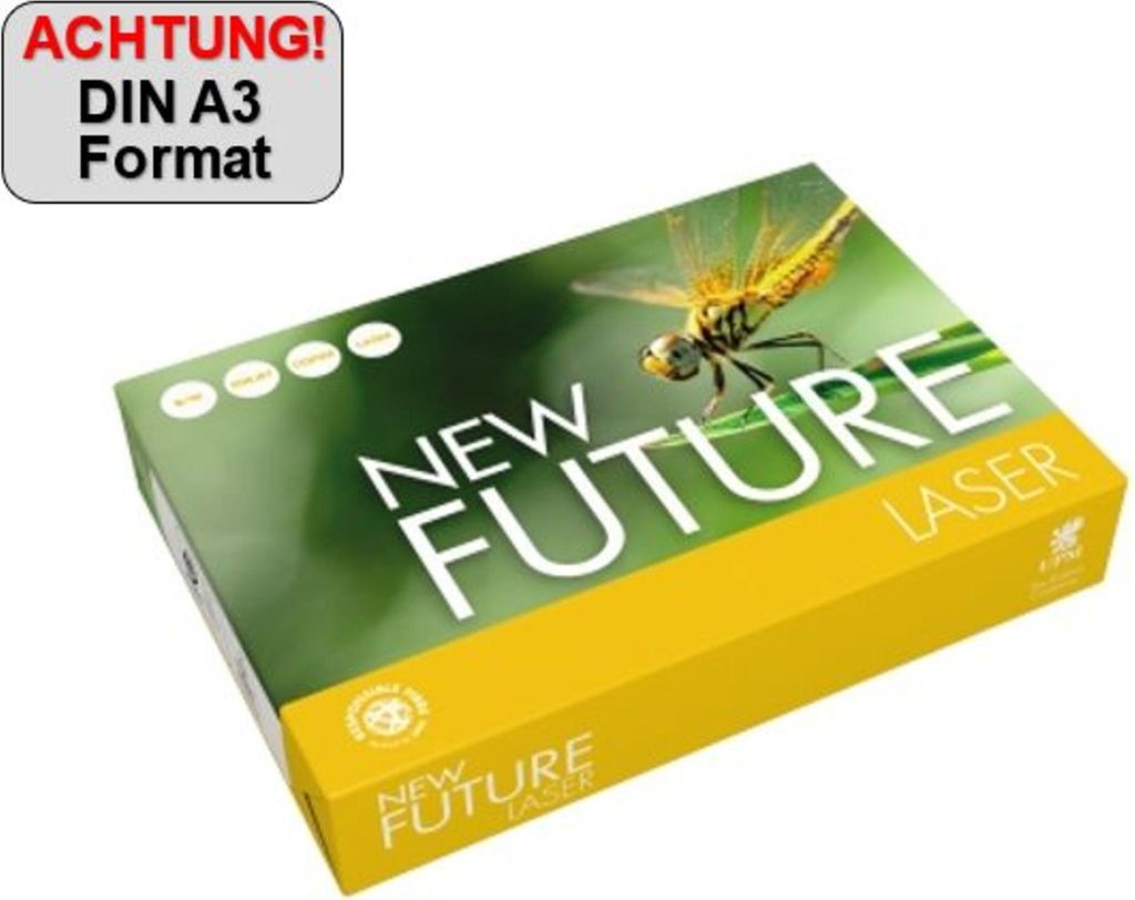 New Future Kopierpapier Laser 9538B80 B A3 80g 500 Blatt Packung mit 5 Stück