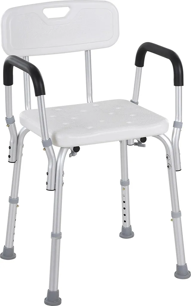 Chaise de douche réglable en hauteur avec pieds antidérapants en plastique