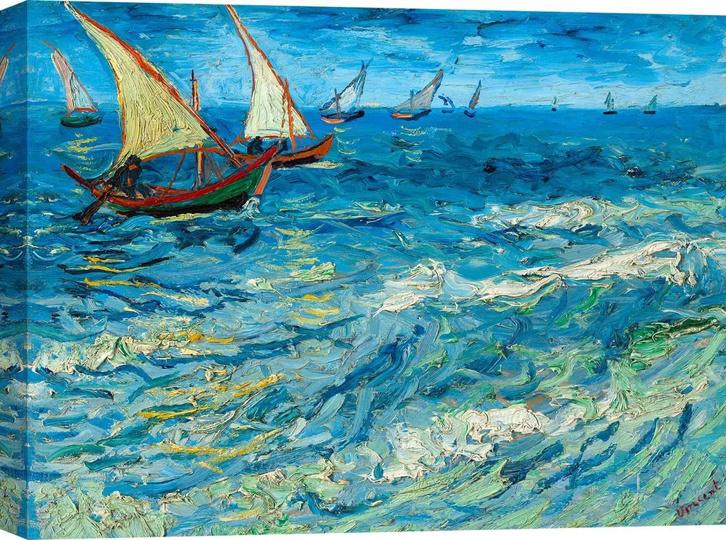 Décorer un mur vide avec la Toile Van Gogh Vue sur la mer 70x50 cm