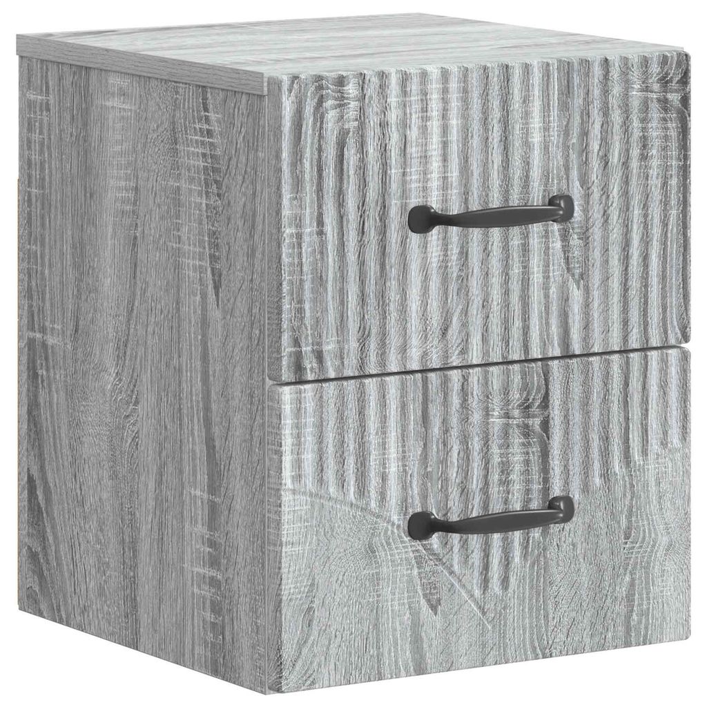 vidaXL Wandmontierter Nachttisch 2 pcs Graues Sonoma 34,5 x 33 x 40 cm