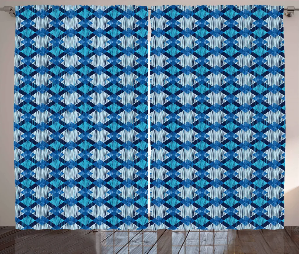 Tenda Moderna ABAKUHAUS Blu Scuro 280x245 | Design Ikat Artistico