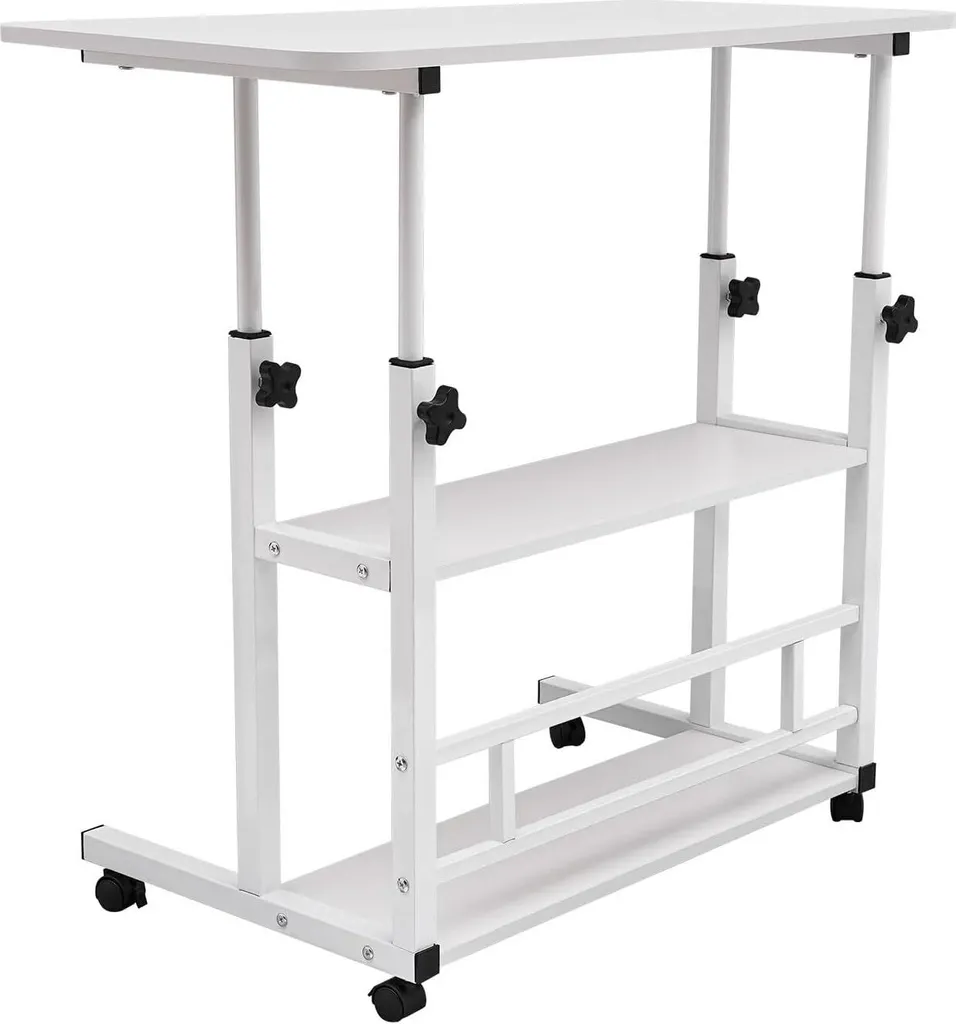Table Basse Réglable sur Roulettes - Bureau d'appoint pour Ordinateur - 3