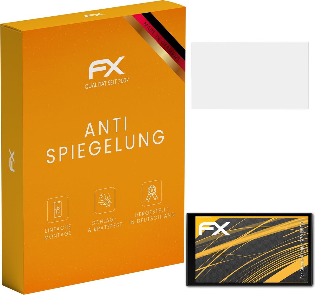 atFoliX FX-Antireflex 3x Schutzfolie kompatibel mit Garmin Camper 770 LMT-D Displayfolie