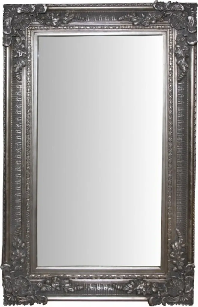 Miroir mural baroque argenté pour agrandir entrée et salon luxueux