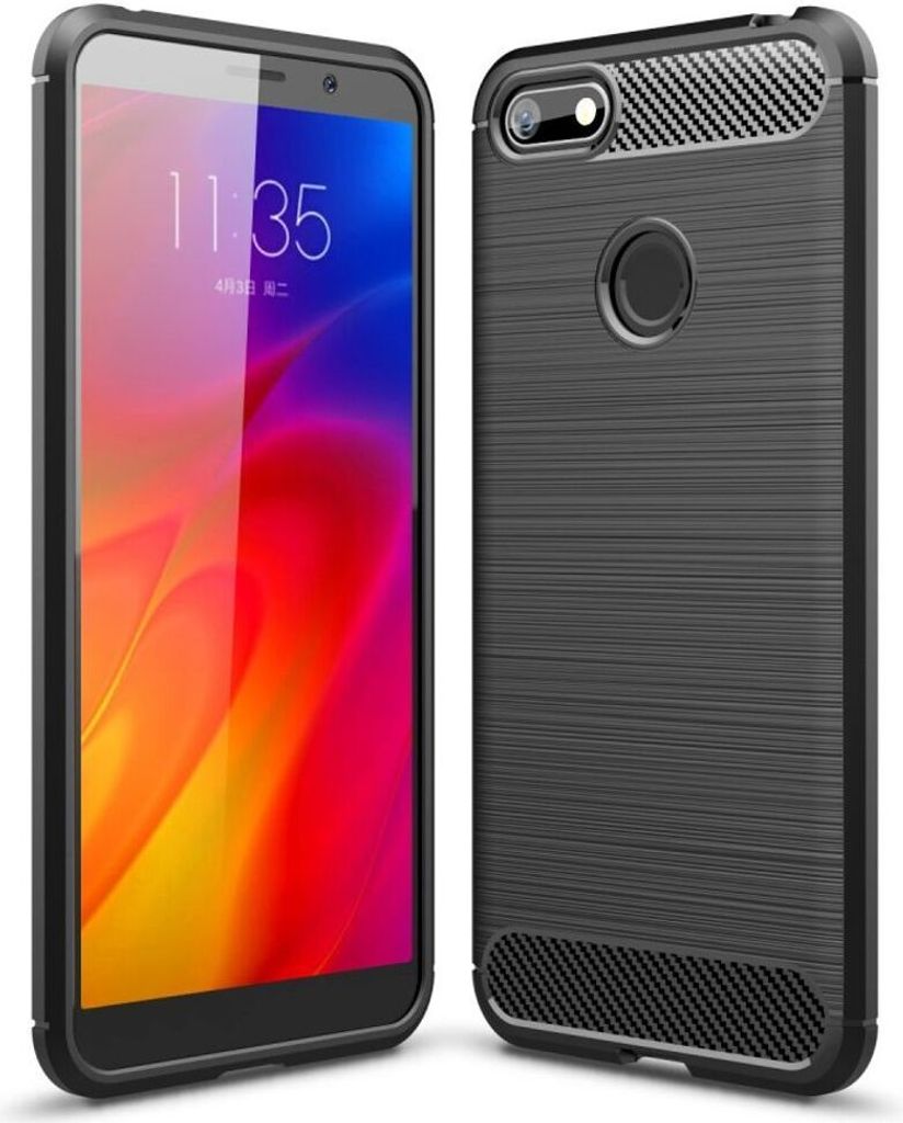 Schutzhülle Handyhülle für Motorola E6 Play Case Cover Carbon Optik Grau