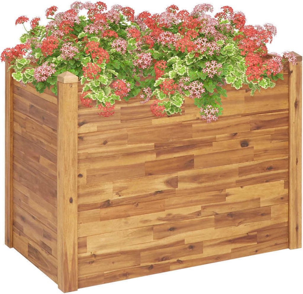 Garten-Hochbeet 110 x 60 x 84 cm Massivholz Akazie
