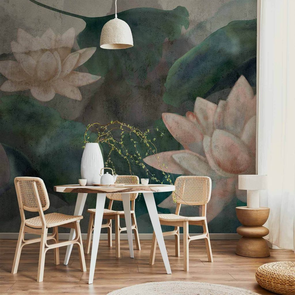 Vlies Fototapete - Lilac Pond 350x256 cm Blumen b-A-0815-a-a