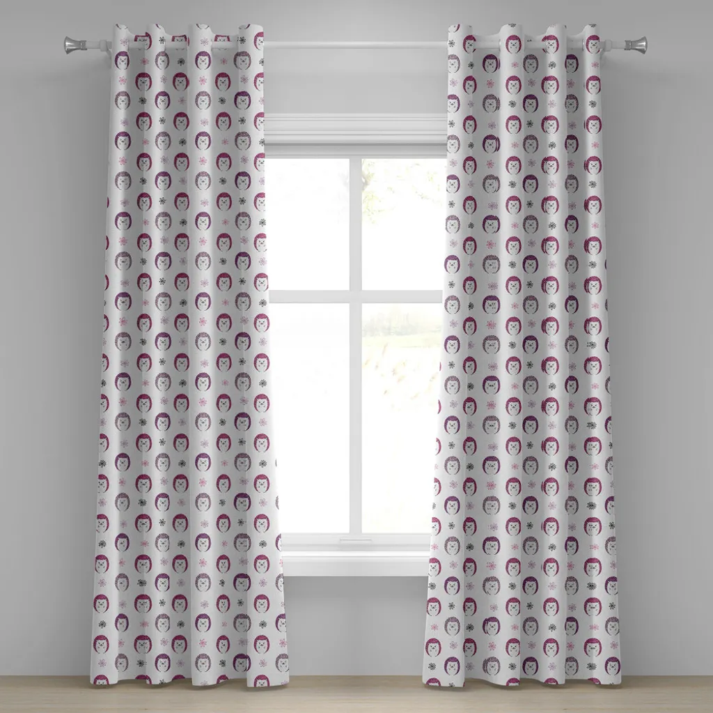 Rideau hérisson coloré en tissu satiné 280x245 cm aux tons violets