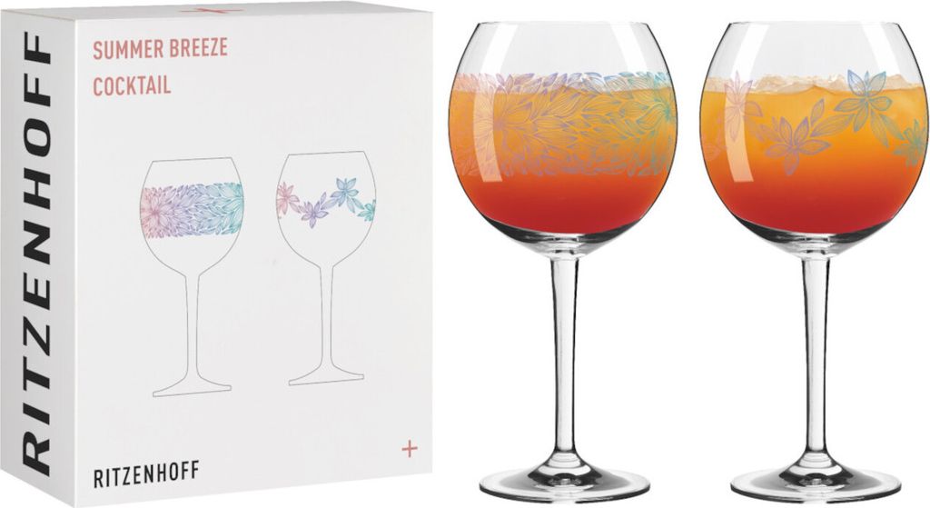 Ritzenhoff Cocktailgläser 2er Set Summer Breeze 001 002, Ana C. Vasconcelos F25, Kristallglas, 655 ml, 8071001