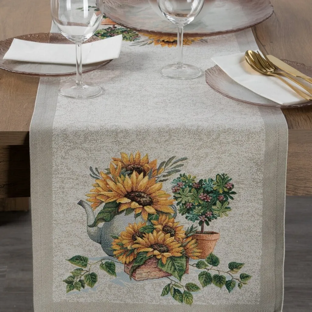 Chemin de table Gobelin 57 NAT 45x140 cm - Linge de table de qualité