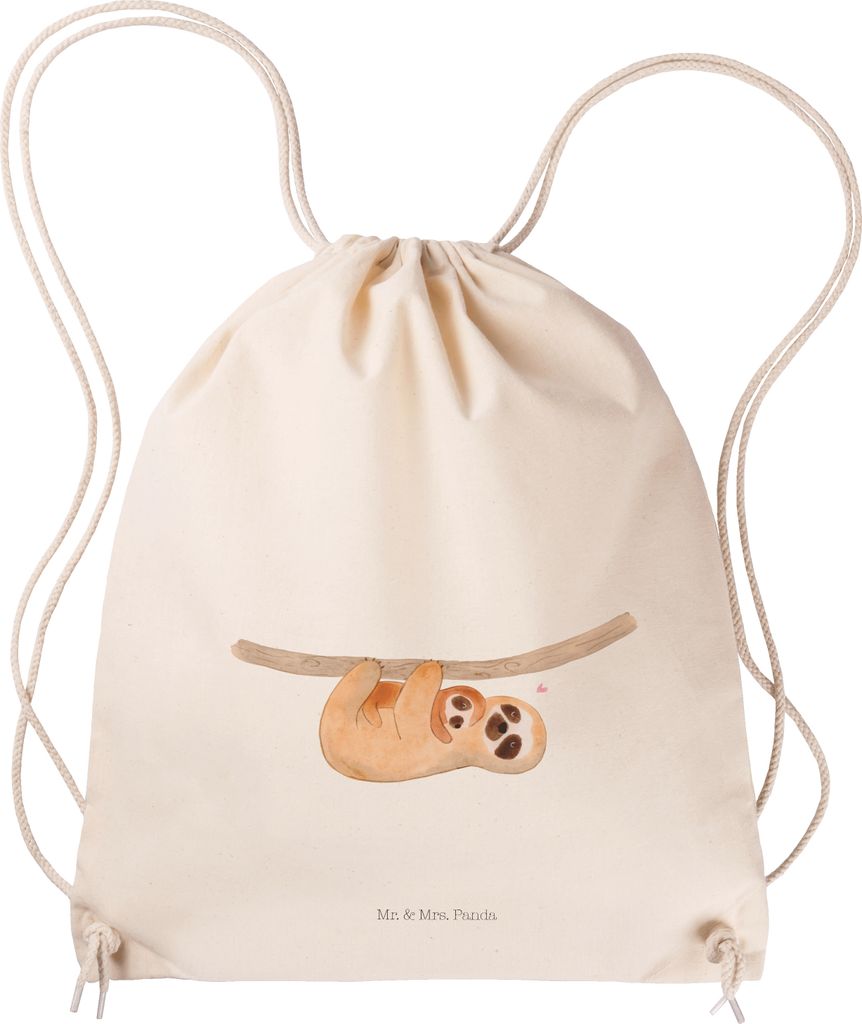 Mr. & Mrs. Panda Jutebeutel Faultier Kind - Transparent - Geschenk, wander rucksack, leichtrucksack, Liebe, Mutter, Turnbeutel, Beutel, Mom-life, l...