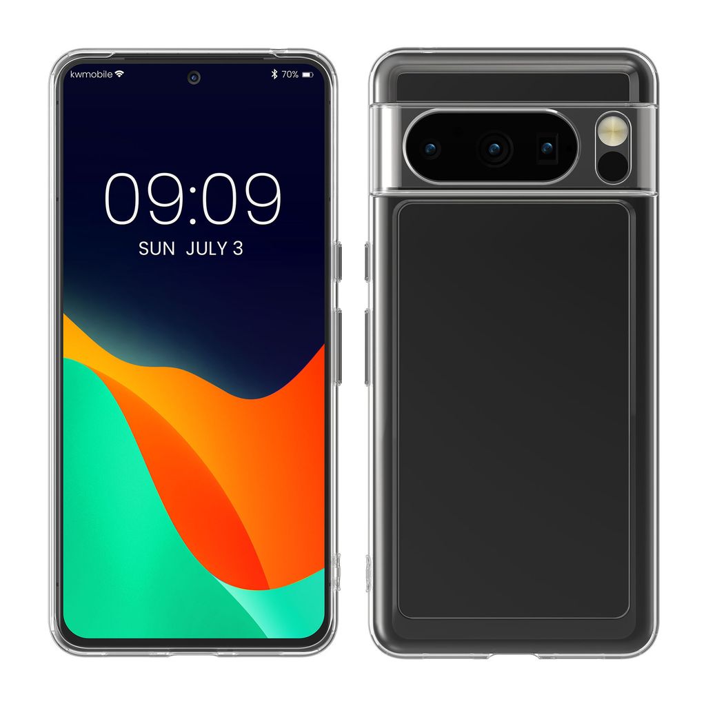 kwmobile Handyhülle kompatibel mit Google Pixel 8 Pro - Hülle transparent - Stoßfestes Handy Case Cover mit Kameraschutz - Transparent