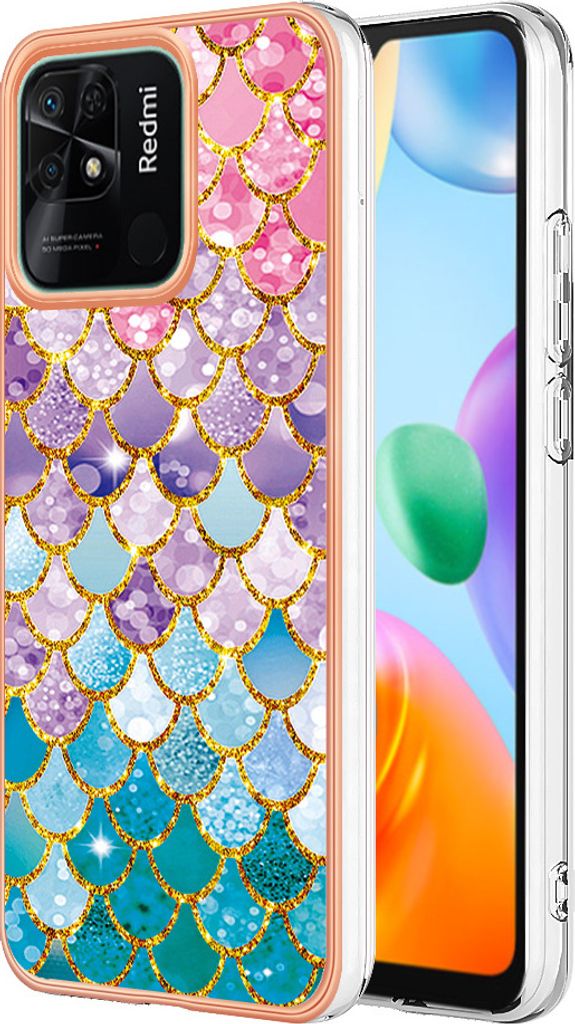 Hülle für Xiaomi Redmi 10C Muster TPU Silikon Stoßdämpfer Bumper Schutzhülle Bunt
