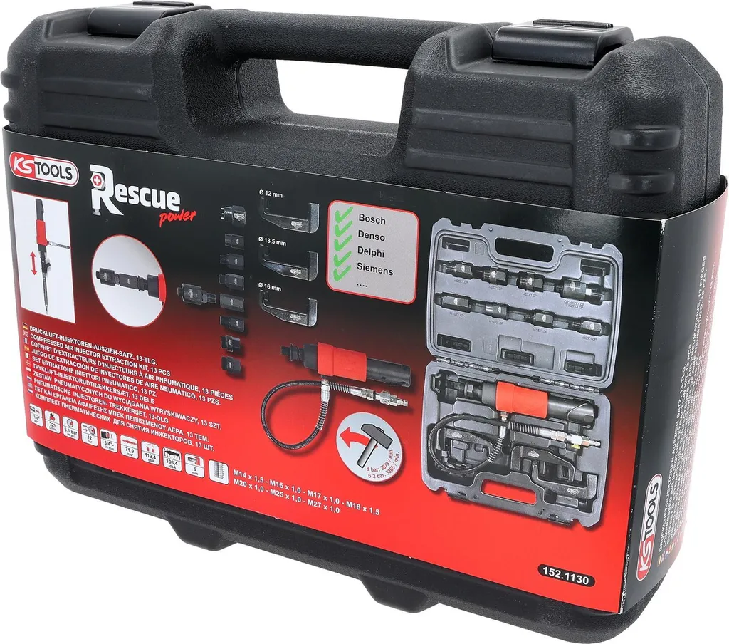 Solution injecteur bloqué : extracteur à air comprimé KS Tools 9 pièces - 4