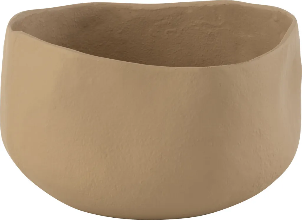 Bol Goa J-Line en Aluminium Beige : Design Épuré et Finition Satinée Chic