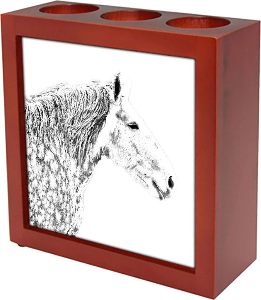 Percheron - Stifthalter mit Pferd, Schreibtischorganizer mit Aufdruck, personalisierte Schreibtischdekoration der Marke Art-Dog