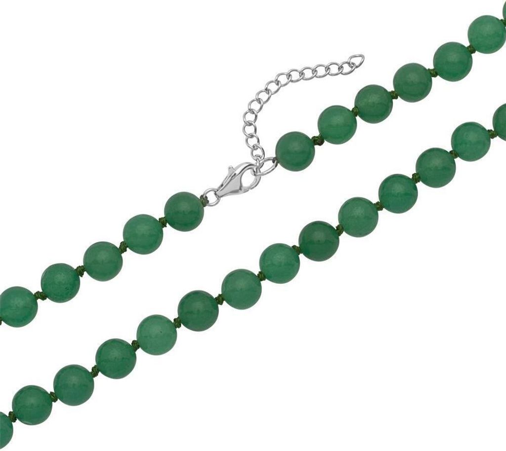 Unique Perlenkette hellgrün facettierte Jadesteine PN0020 Produktbild 