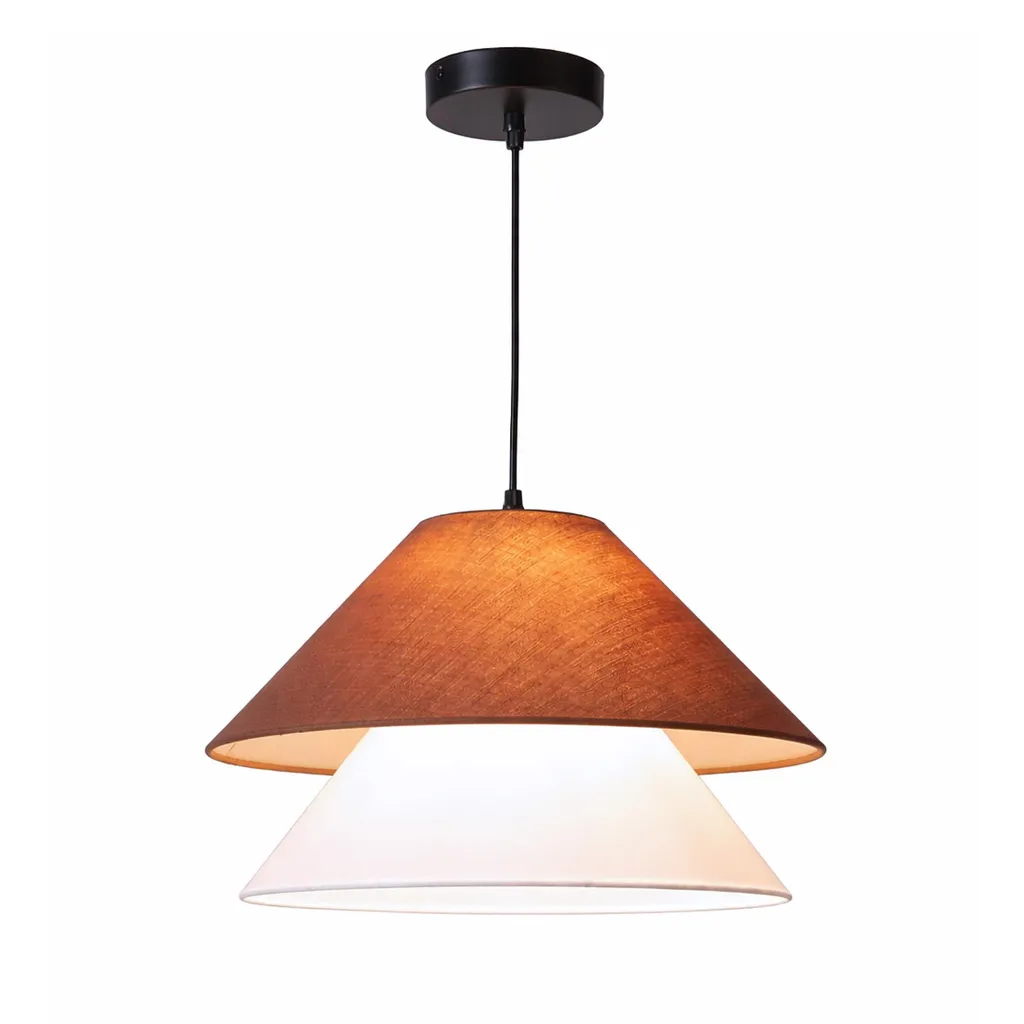 Suspension SIENA en tissu double couche bicolore E27 style minimaliste
