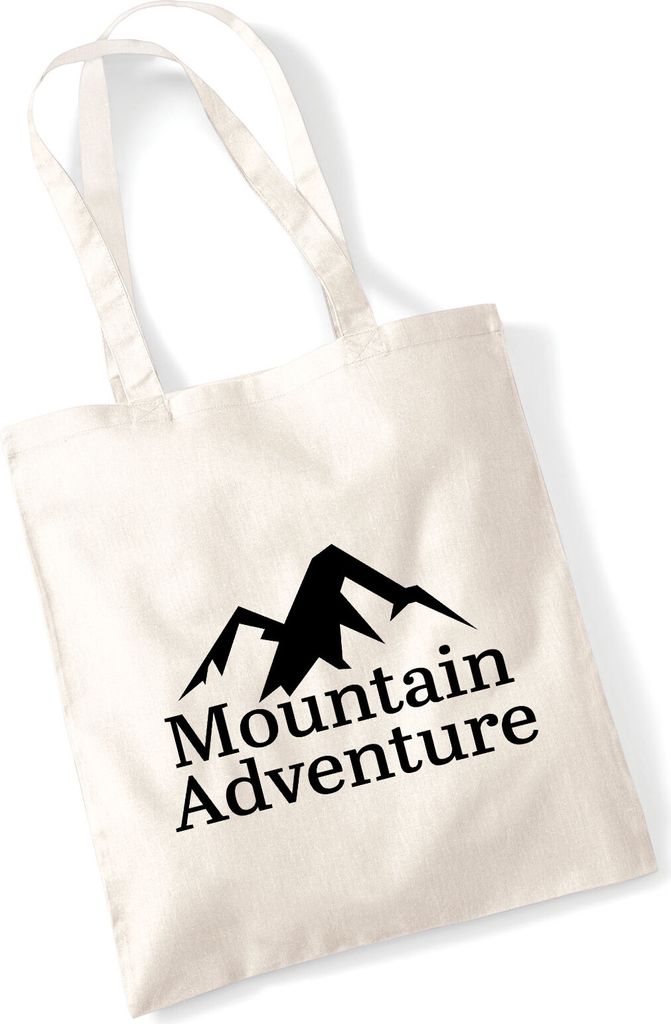 Huuraa Jutebeutel Mountain Adventure Berge 10 Liter Natural Baumwolle Tasche Geschenkidee