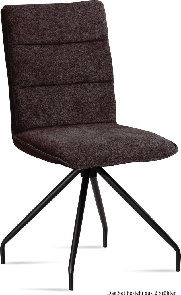 Esszimmerstuhl (2er-Set) Dianna 47x92x60 Schwarz/Espresso