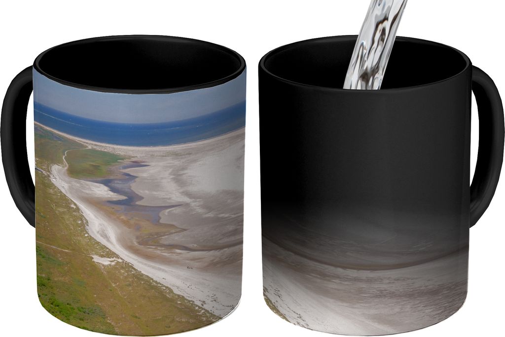 MuchoWow Zauber Tasse Zaubertasse Magic Ameland und das Wattenmeer von oben 350 ml Farbwechsel Becher Geschenk Geschenkidee - Magic-Tasse - Fotot...