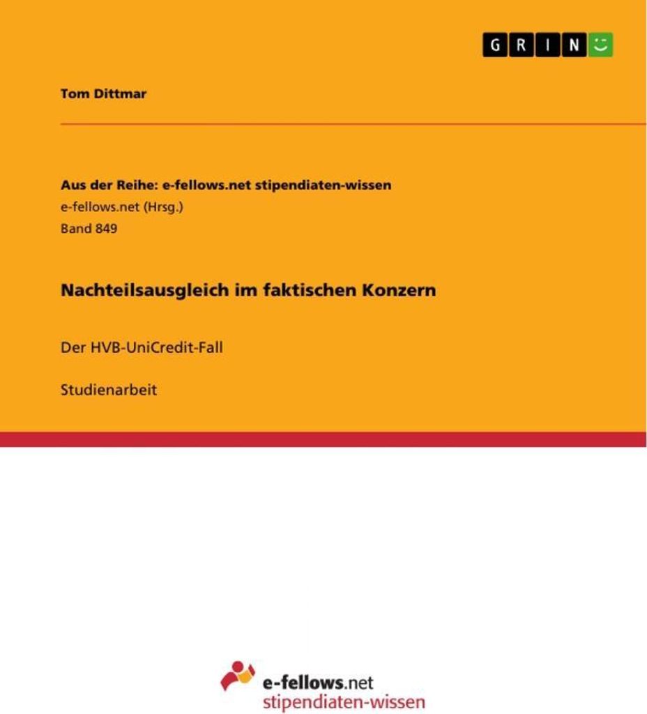 Nachteilsausgleich im faktischen Konzern