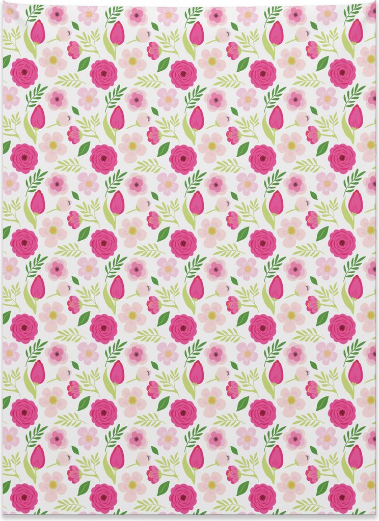 Abakuhaus Garten-Kunst Wandteppich, Frühlingszeit Blumen aus Weiches Mikrofaser Stoff Kein Verblassen Klare Farben Waschbar, 110 x 150 cm, Mehrfarbig
