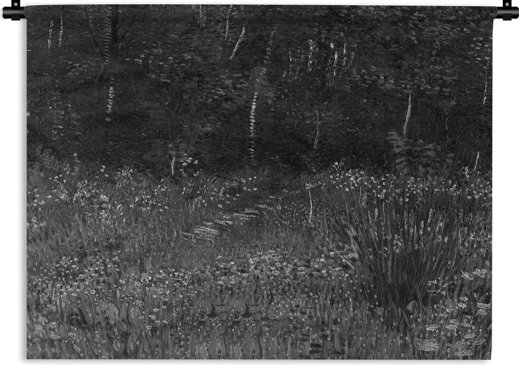 MuchoWow Wandteppich Wandbehang Asnières - Vincent van Gogh - Schwarz - Weiß 60x45 cm Tapisserie Dekoration Wandtuch - Das Schlafzimmer