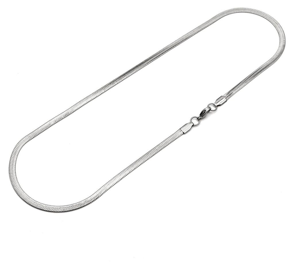 Vintageparts Schlangenkette Edelstahl Platinfarben 45cm Halskette Schmuckzubehör