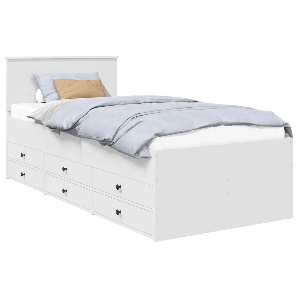 Lit de jour 75 x 190 cm blanc et noir pour chambre d'amis ou studio