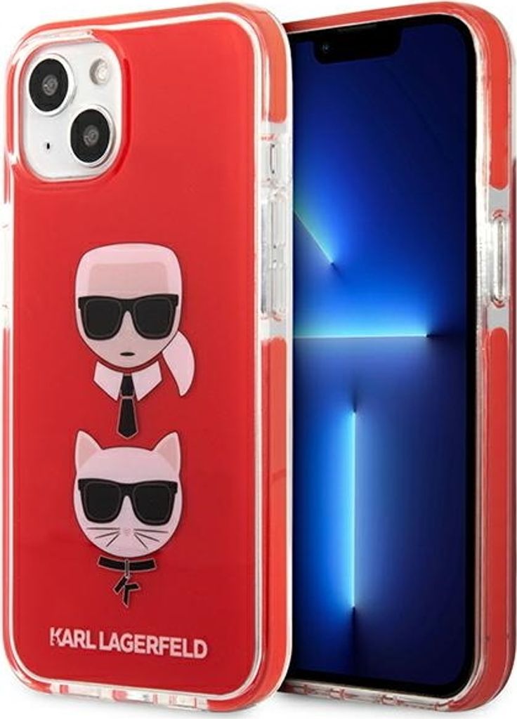 Karl Lagerfeld KLHCP13STPE2TR iPhone 13 mini 5,4" Hardcase rot Karl&Choupette Head Handytasche