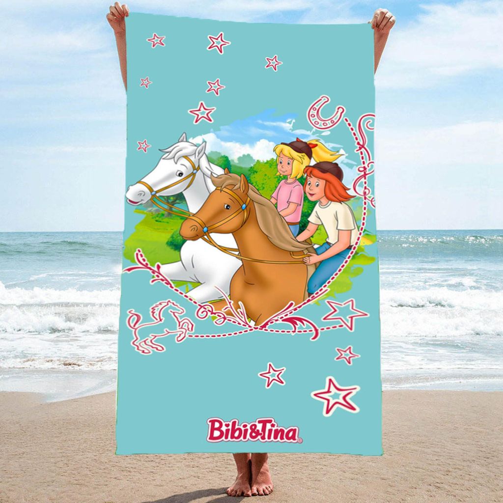 Bibi und Tina Strandtuch für Mädchen 75x150 cm großes Produktbild 