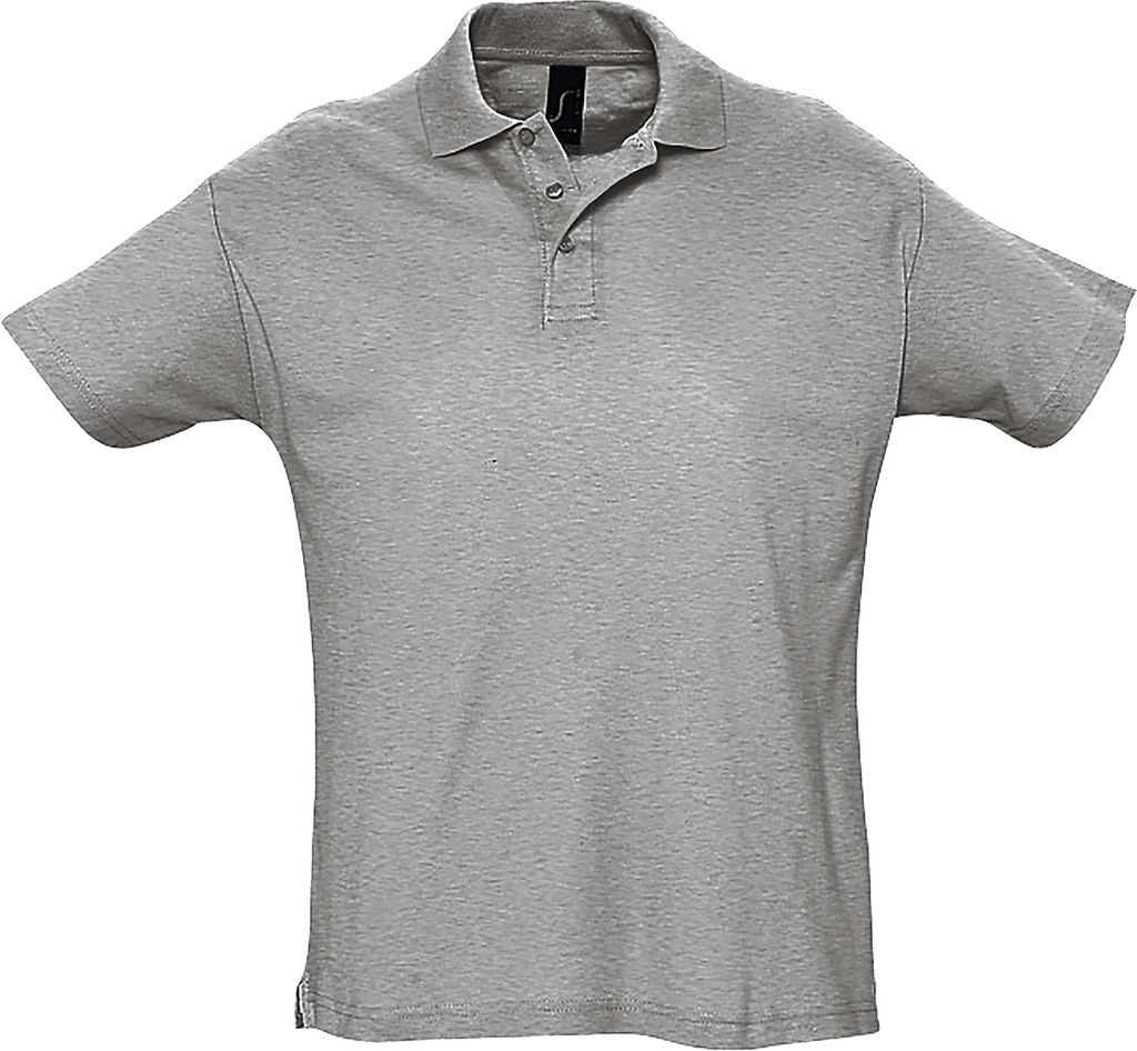 SOLS Herren Summer II Pique Polo-Shirt, Kurzarm PC318 (L) (Grau meliert)