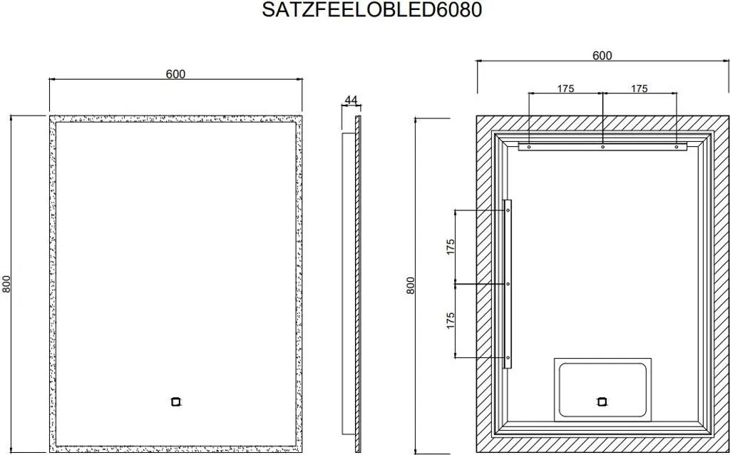 Miroir de Salle de Bain Lumineux 60x80 cm SAT Feel LED Rectangulaire - 4