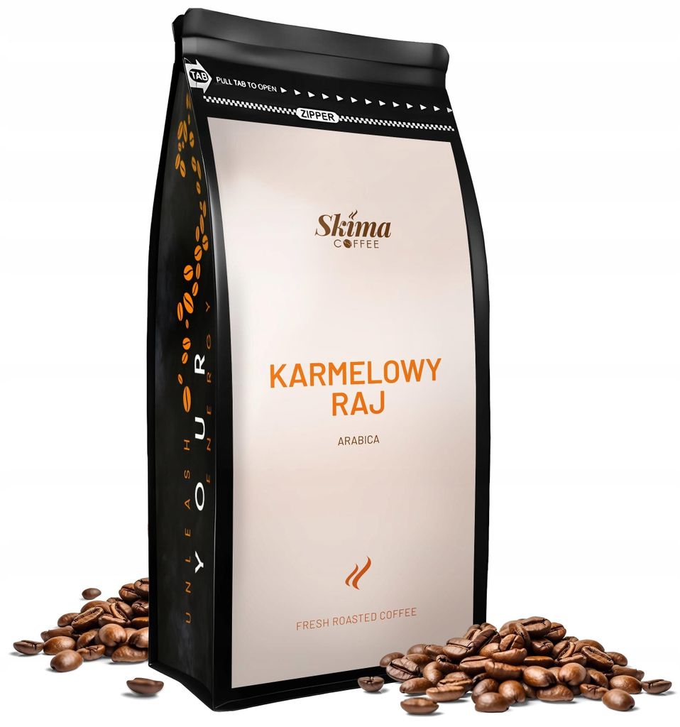 Kaffeebohnen 1 kg KARAMELL-PARADIES aromatisiert 100 % Produktbild 