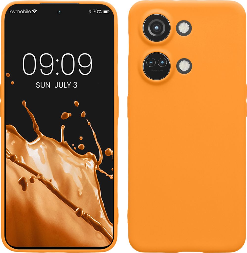 kwmobile Handyhülle kompatibel mit OnePlus Nord 3 5G Hülle - Handy Case aus weichem Silikon in Fruity Orange