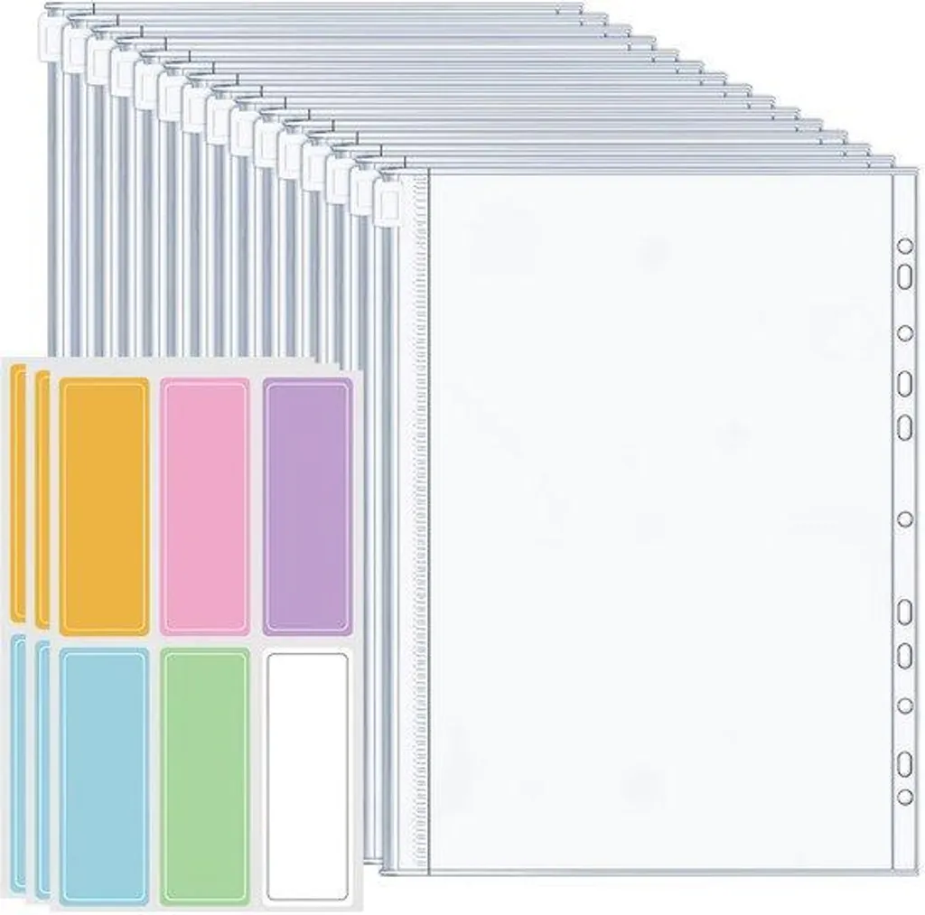 Lot de 15 chemises plastifiées A4 étanches pour classement de bureau