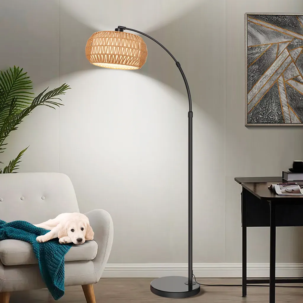 Lampada da Terra Rattan Boho Dimmerabile con App e Telecomando LED - 8