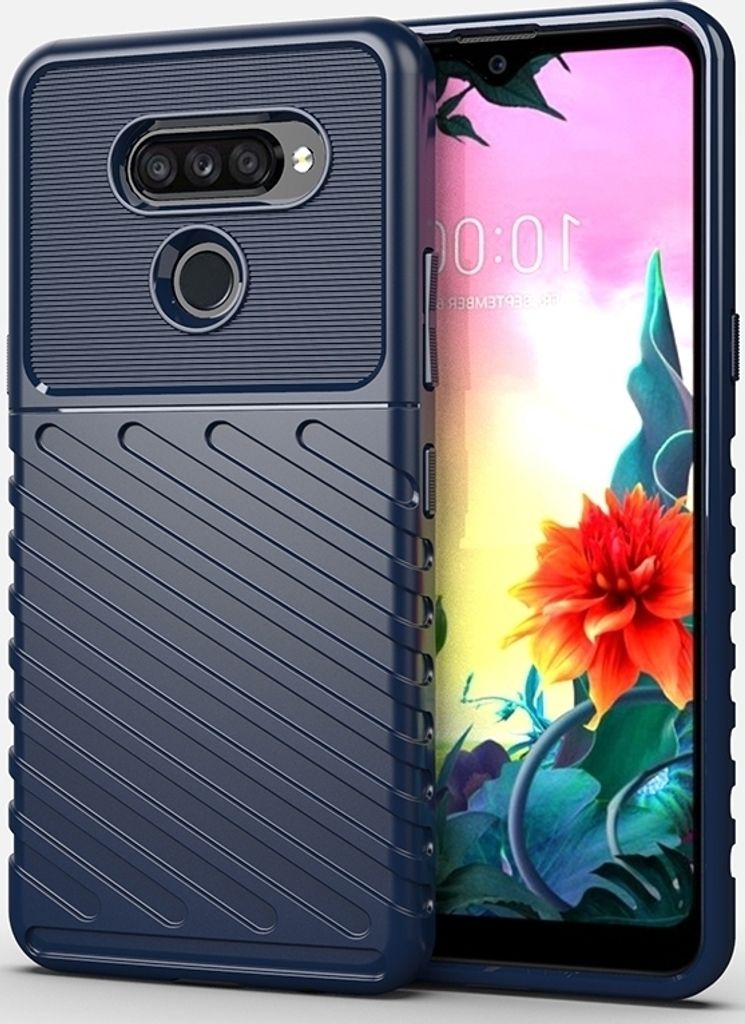 Mobigear Groove LG K50s Hülle Flexibles TPU Backcover - Blau