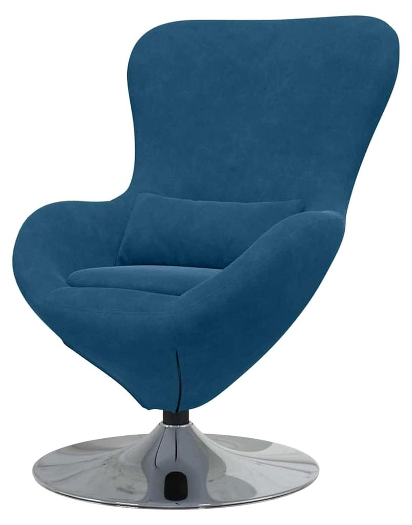 Eiersessel Blau Samt, Moderner Loungesessel, stilvolle Sitzgelegenheit, Samt, bequemer Ei-Stuhl, schwenkbar für ein entspanntes Zuhause