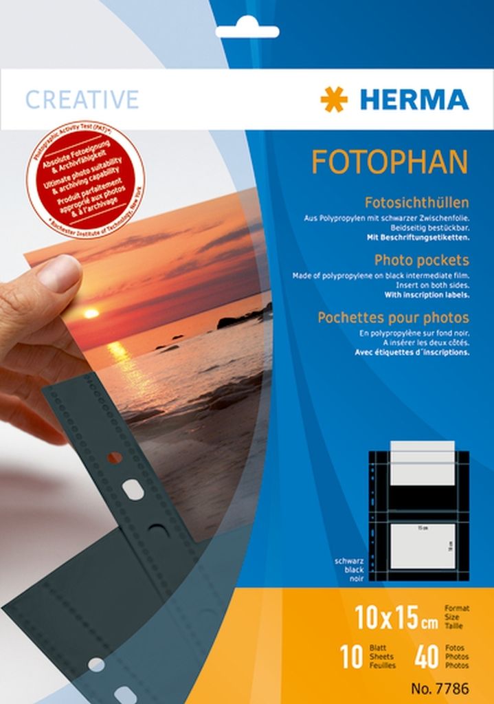 Fotophan-Sichthüllen 10x15cm quer schwarz VE=10x10 Hüllen