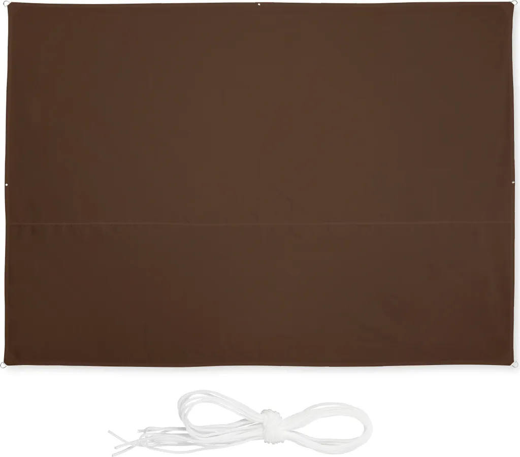 relaxdays Tenda da sole rettangolare marrone