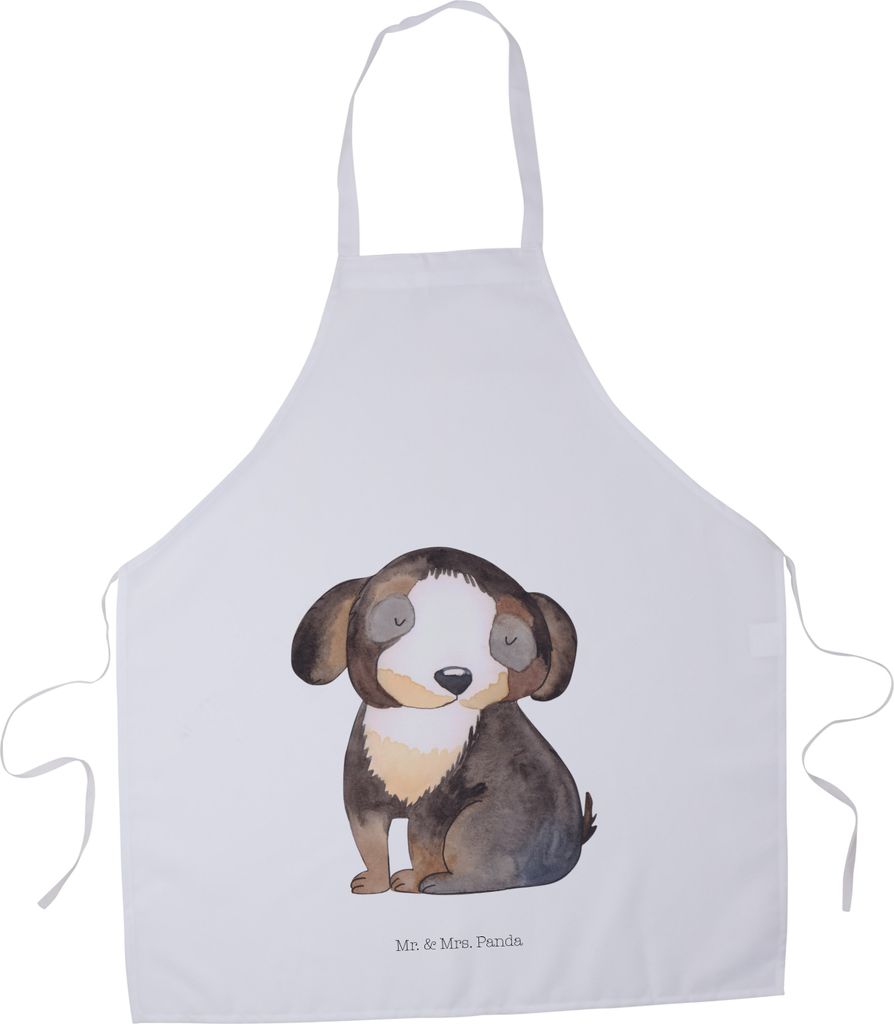 Mr. & Mrs. Panda Schürze Hund Entspannen - Weiß - Geschenk, Entspannt, Niedlich, Küchenzubehör, Grillschürze, Süß, Sprüche, Kochschürze, L...