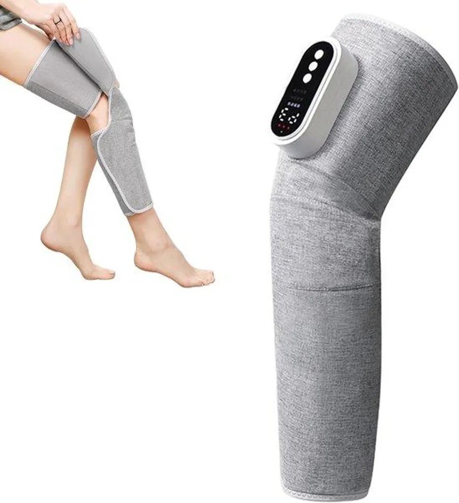 Masseur jambes sans fil avec 3 modes d'intensité et chaleur pour genoux